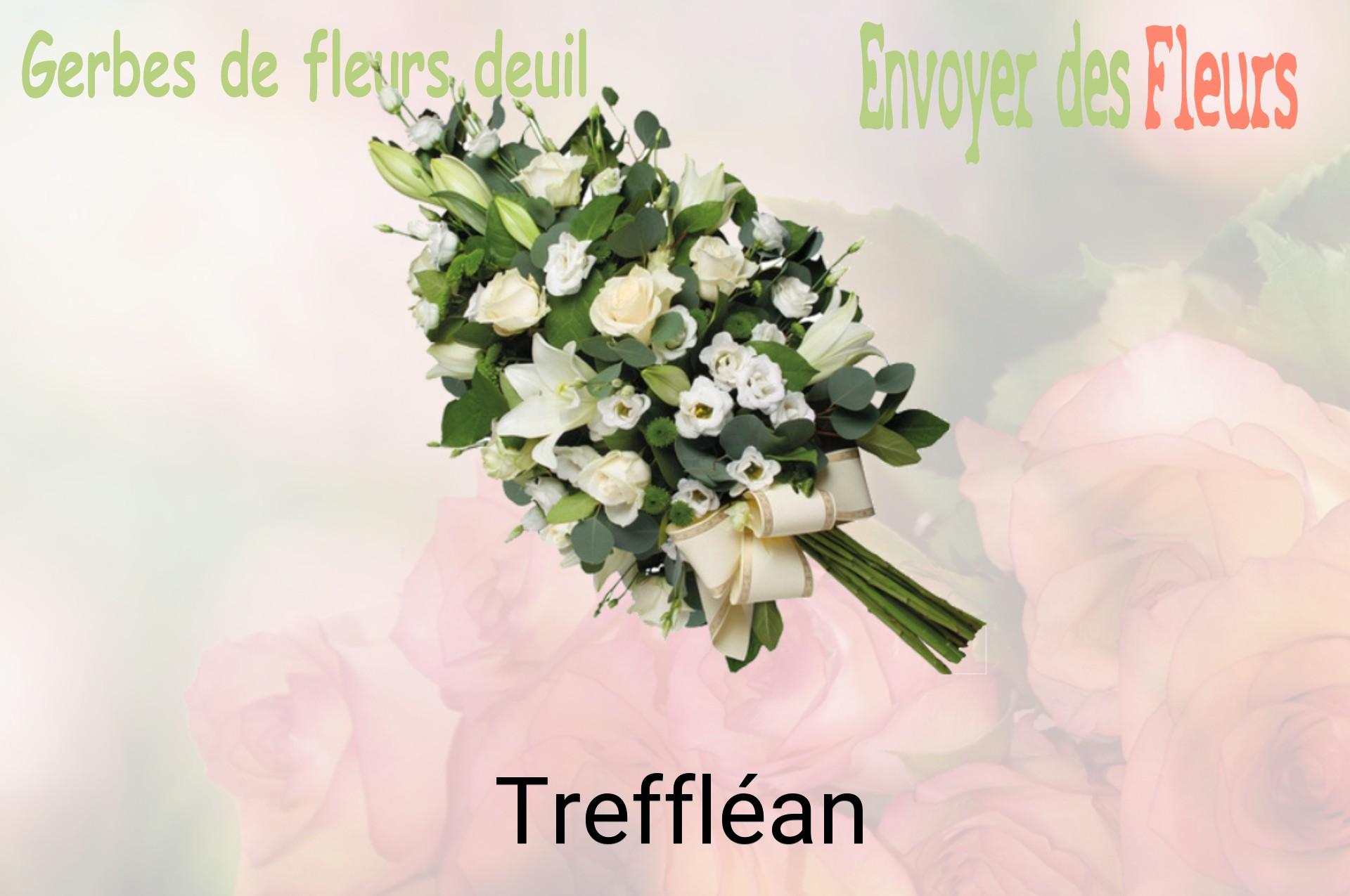 Gerbe de fleurs de deuil livrée à Treffléan